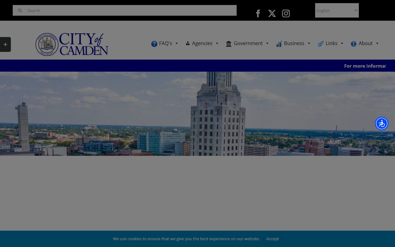 City of Camden official website for Camden bench warrants information